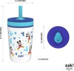 Zak Designs Disney Kelso Toddler Cups For Travel or At Home, 12oz Vacuum Insulated Stainless Steel Sippy Cup With Leak-Proof Design is Perfect For Kids (Mickey Mouse) - Image 9