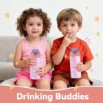 12oz Girl Water Bottle with Straw Lid & Handle - Unicorn Leak Proof Water Bottles Kids, Double-Wall Stainless Steel Pop-top Lid Pink Kids Insulated Bottles for School, Gift Cup for Kid - Image 8