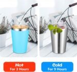 VEGOND 12oz Tumbler Stainless Steel Tumbler bulk Vacuum Insulated Double Wall Travel Tumbler with Lid and Straw Reusable Tumbler, Sky blue 1 Pack - Image 4