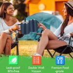 40oz Tumbler with Handle, Double Wall Vacuum Insulated Stainless Steel Tumbler, Leak Proof Water Bottle with Straw and Lid, Travel Mug Cup Keep Drinks Cold Hot (Dark Blue) - Image 6