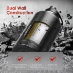 64 oz Water Bottle with Straw - Half Gallon Insulated Water Bottle Stainless Steel Water Jug, Leakproof Sport Bottle with 3 BPA-Free Lids & MOLLE Pouch and Strap for Travel Camping Hiking - Image 4