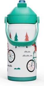 CamelBak Thrive Flip Straw Kids Bite Valve Stainless Steel Water Bottle Biking Dogs, 12oz - Image 3