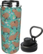 Capybara Gifts Capybara Water Bottle Birthday Gifts Stainless Steel Vacuum Insulated Bottle for Hot or Cold Drinks Adorable Travel Mug, Blue - Image 3