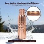 Copper Water Bottle 34Oz Ayurvedic Pure Copper Water Bottle for Drinking Leak-Proof Cu Vessel with Carry Bag BPA Free & Eco Friendly with Premium Quality for Sport & Travel - Pack of 1, 1000ml/1L - Image 4