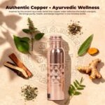 Copper Water Bottle 34Oz Ayurvedic Pure Copper Water Bottle for Drinking Leak-Proof Cu Vessel with Carry Bag BPA Free & Eco Friendly with Premium Quality for Sport & Travel - Pack of 1, 1000ml/1L - Image 5