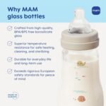 MAM Premium Glass Baby Bottles, Easy Switch Between Breast and Bottle, Feel Good Medium Flow, Newborn Essentials Must Have, 2+ Months, BPA Free, 9oz, Girl, 3 Pack - Image 4