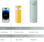 Small Insulated Water Bottle with Push-Button Lid – 12.8oz/380ml Small Flask, Leakproof Mini Water Bottle for Coffee, Milk, Travel, School & Office Use(Mint) - Image 3