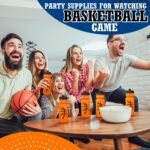 Nitial 12 Pack Water Bottles Bulk 20 oz Reusable Squeeze Water Bottles Plastic Sports Bottle with Pull Top Cap Sports Gifts Tumbler for Travel Gym Sport Party Supplies(Orange,Basketball) - Image 7