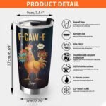 Onirique Customized Caw-F Chicken Tumbler, Personalized Sarcastic Crazy Rooster Cup, Funny Chicken Humor Travel Mug with Name, Gift for Office Workers and Friends, 20 Oz (Multicolor 1) - Image 4