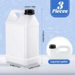 3 Pcs 1 Gallon Plastic Jug with Lids Square Empty Storage Containers Hdpe Carboy Plastic Jar Containers for Milk Water Beverage Oil Liquids (Translucent Color) - Image 3