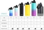 DRINCO Stainless Steel Water Bottle Spout Lid Vacuum Insulated Double Wall Water Bottle Wide Mouth (40oz 32oz 22oz 18oz 14oz) Leak Proof Keep Cold Sport Camping Hiking (22 oz, 22oz Orange) - Image 6