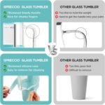 Glass Tumbler with Straw and Lid, 40oz Reusable Iced Coffee Tumbler with Handle Blue, Glass Water Bottles Fit in Cup Holder, Smoothie Cup with Lid, Clear Water Bottle with Straw - Image 7