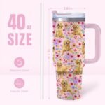 Golden Retriever Gifts for Women, 40oz Stainless Steel Insulated Tumbler Travel Mug Cup with Handle Straw, Gifts for Dog Mom Dog Lover - Image 3