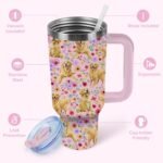 Golden Retriever Gifts for Women, 40oz Stainless Steel Insulated Tumbler Travel Mug Cup with Handle Straw, Gifts for Dog Mom Dog Lover - Image 4
