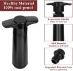 Philorn Wine Saver Pump with 4 Vacuum Stoppers, Wine Pump and Wine Vacuum Stopper, Reusable Bottle Sealer Keeps Wine Fresh for Kitchen Office Home Party, Black (4pcs Black) - Image 4