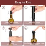 Philorn Wine Saver Pump with 4 Vacuum Stoppers, Wine Pump and Wine Vacuum Stopper, Reusable Bottle Sealer Keeps Wine Fresh for Kitchen Office Home Party, Black (4pcs Black) - Image 7