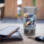 Rocket Outer Space Astronaut Custom BRAYDEN Stainless Steel Insulated Tumbler - Image 6