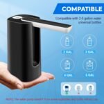 Foldable Water Dispenser for 5 Gallon Bottle, Electric Water Pump for 5 Gallon Jug Rechargable Portable Automatic Low Decibel for Camping Travel Home Kitchen Office (Black) - Image 4