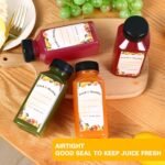 Moretoes 12pcs 8oz Plastic Juice Bottles with Caps, Clear Empty Reusable Water Bottles, Disposable Beverage Containers Bulk for Juicing Smoothies Turmeric Juice Milk and Other Beverages - Image 4