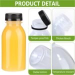12 Pack 8oz PP Heat-Resistant Plastic Juice Bottles With Caps-Plastic Smoothie Bottles-Reusable Bulk Beverage Containers with Lids For Juice, Beverage(Dishwasher Safe) - Image 3