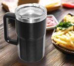 Oggi Insulated Beer Mug with Handle - Ideal Large Beer Stein, Insulated Beverage Glass, Beer Mugs, Beer Glasses, Mugs with Handles, Large Stein, Oktoberfest Mug - 27oz / 0.8lt - Image 4