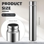 Vesici Slim Water Bottle 8.8 oz Small Stainless Steel Purse Compact Insulated Water Bottles Camping Travel Backpack Pocket Flask for Car Cold Coffee Tea(Silver,4 Pack) - Image 3