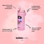 DRNK Bubblebottle |18oz Insulated Stainless Steel Waterbottle with Straw and Wide Mouth | Protective Silicone Base | Leak-Proof Durable Kids Bottle for Sports & School (Neon) - Image 3