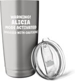 ALICIA Personalized Women's Gift Custom ALICIA Stainless Steel Insulated Tumbler - Image 4