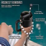 40 oz Tumbler Insulated Mug w/Straw & Flip Cap Lids - Cup Holder Bottle with 6 Accessories Set for Hot, Cold Drink - Leak-Proof - Water, Coffee Portable Travel Mug (Midnight Black) - Image 3