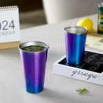 MEWAY 16 Pack 24oz Stainless Steel Pint Cup,Healthy Unbreakable and Stackable,Metal Drinking Glasses，Beer Glasses（Rainbow） - Image 5