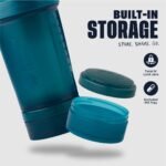 BlenderBottle Shaker Bottle with Pill Organizer and Storage for Protein Powder, Classic V2 ProStak System, 22-Ounce, Ocean Blue - Image 3