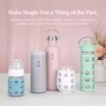 Lifefactory 4-Ounce BPA-Free Glass Baby Bottle with Stage 1 Nipple and Protective Silicone Sleeve, Stone Gray - Image 7