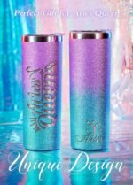 Onebttl Zodiac Gifts for Women, Best Friend Birthday Gifts for Her, 20oz Stainless Steel Tumbler, Engraved Logo Blue and Purple, Aries - Image 3