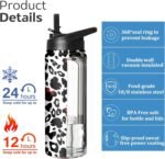 18 Oz Cartoon Mouse Water Bottle with Straw & Lid, Insulated Stainless Steel Cup Keep Drinks Cold & Hot, Leak Proof Double Wall Water Bottle Gifts for Kids Boys Girls for School, Travel, Sports - Image 4