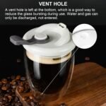 PARACITY Double Wall Glass Coffee Mug, Glass Coffee Cup with Silicone Lid 12 OZ, Insulated Coffee Mug for Milk, High Borosilicate Glass Double Walled Cup for Travel & Home(Grey) - Image 4