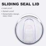 koodee Coffee Tumbler with Straw and Lid-12 oz Skinny Tumbler Stainless Steel Double Wall Vacuum Insulated Tumbler Cup for Women -Spill Proof & Sweat-Free (Yellow) - Image 3