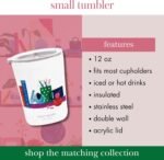 kate spade new york Small Insulated Stainless Steel Tumbler, 12 Ounce Double Wall Travel Coffee Cup with Lid, Charmed Library - Image 4