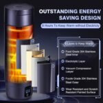 Vacuum Insulated Car Electric Kettle,Miicasa Stainless Steel Tumbler Car Water Heater,12V/24V Water Boiler with 6 Temperature and Auto Shut-Off Boil Dry,16oz - Image 3