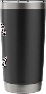Letter C, White Leopard Animal Print, Monogram Initial Stainless Steel Insulated Tumbler - Image 3