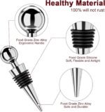 Wine Stoppers for Wine Bottles 3Pcs Vacuum Wine Bottle Stopper with Silicone Reusable Wine Corks, Leak proof Keep Fresh Suitable for Standard (Silver, 3 Pack) - Image 3