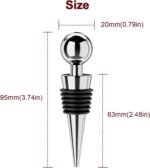 Wine Stoppers for Wine Bottles 3Pcs Vacuum Wine Bottle Stopper with Silicone Reusable Wine Corks, Leak proof Keep Fresh Suitable for Standard (Silver, 3 Pack) - Image 5