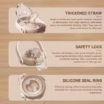 Bear Water Bottle for Girls, 16oz Cute Kawaii Teddy Bear Leak-Proof Stainless Steel Bottle with Straw & Strap, BPA-Free, Durable & Safe Drinking Cup, Gift for Kids & Girls (Brown) - Image 4