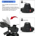 SYACOT Auto Spout Lid for Hydro Flask Wide Mouth Water Bottles, Replacement Top Spout Lid for HydroFlask Wide Mouth 12 oz 32 oz 40 oz, Chug Cap with Flexible Handle,Big Nozzle - Image 3