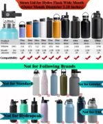 SYACOT Auto Spout Lid for Hydro Flask Wide Mouth Water Bottles, Replacement Top Spout Lid for HydroFlask Wide Mouth 12 oz 32 oz 40 oz, Chug Cap with Flexible Handle,Big Nozzle - Image 4