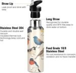 YETTASBIN Bird Water Bottle with Straw Lid 32oz Leakproof Vacuum Insulated Stainless Steel Sport Water Bottles for Gym, School, Travel - Image 4