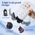 Neodaco 24 OZ Glass Shaker Bottle, Odorless Shaker Bottle with 304 Stainless Steel Ball and Removable Cleaning Brush for Fitness Protein Mixes - Image 3