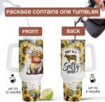 Fancyfams Highland Cow tumbler, 40 oz Stainless Steel Tumbler with Handle Lid and Straw, Cow Gifts for Women Print Mug Cups Lovers Themed Gifts Cute Stuff (Salty 40oz) - Image 3