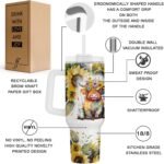 Fancyfams Highland Cow tumbler, 40 oz Stainless Steel Tumbler with Handle Lid and Straw, Cow Gifts for Women Print Mug Cups Lovers Themed Gifts Cute Stuff (Salty 40oz) - Image 4