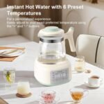 Instant Baby Water Warmer and Formula Dispenser, 1.5L Detachable Glass Tank with 6-Temp Settings, 72H Keep-Warm & Night Light, Universal for All Baby Bottles - Image 4