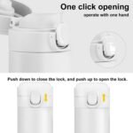 YINJAM Travel Mug Reusable Coffee Cup Insulated Water Bottle Thermal Mug Stainless Steel Leakproof Flask Tumbler for Hot Cold Drinks (White, 15 Oz) - Image 3